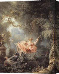 Jean-honore Fragonard Canvas Paintings - The Swing by Jean Fragonard