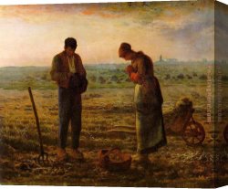 Jean-honore Fragonard Canvas Paintings - The Angelus by Jean Francois Millet