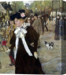 Rapto De Europa 02 Canvas Paintings - Elegante sur le Boulevard des Italiens by Jean Francois Raffaelli