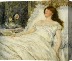 Raffaelli Canvas Paintings - La belle endormie by Jean Francois Raffaelli