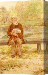 Raffaelli Canvas Paintings - Le Petit Rentier Fran&ccedil;ais by Jean Francois Raffaelli