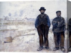 Raffaelli Canvas Paintings - The Two Workmen by Jean Francois Raffaelli