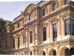 Goujon Canvas Paintings - Fa&ccedil;ade of the Cour Carr&eacute;e (wing Lescot) by Jean Goujon