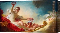 Jean-honore Fragonard Canvas Paintings - le jour by Jean-Honore Fragonard