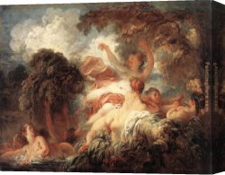 Jean-honore Fragonard Canvas Paintings - The Bathers by Jean-Honore Fragonard