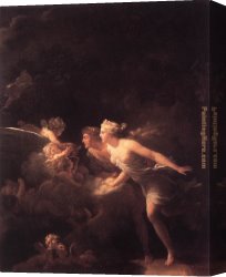 Jean-honore Fragonard Canvas Paintings - The Fountain of Love by Jean-Honore Fragonard
