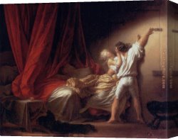 Jean-honore Fragonard Canvas Paintings - the lock by Jean-Honore Fragonard