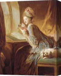 Jean-honore Fragonard Canvas Paintings - The Love Letter by Jean-Honore Fragonard