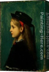 Jacques Canvas Paintings - Alsatian Girl by Jean-Jacques Henner