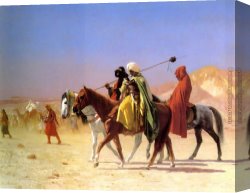 Jean-honore Fragonard Canvas Paintings - Arabs Crossing the Desert by Jean-Leon Gerome