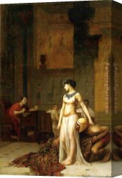 Cleopatra Testing Poisons on Condemned Prisoners Canvas Paintings - Caesar and Cleopatra by Jean-Leon Gerome