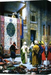 Jean-leon Canvas Paintings - Carpet Merchant in Cairo by Jean-Leon Gerome