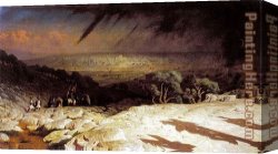 Jean-leon Canvas Paintings - Jerusalem Golgotha,Consummatum Est,Crucifixion by Jean-Leon Gerome