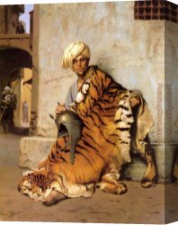 Jean-leon Canvas Paintings - Pelt Merchant of Cairo by Jean-Leon Gerome