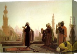 Jean-honore Fragonard Canvas Paintings - Prayer in Cairo by Jean-Leon Gerome