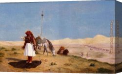 Desert, Canvas Paintings - Prayer in the Desert by Jean-Leon Gerome