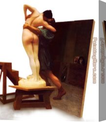 Jean-leon Canvas Paintings - Pygmalion and Galatea I by Jean-Leon Gerome