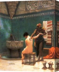 The Harem Bath Canvas Paintings - The Bath by Jean-Leon Gerome