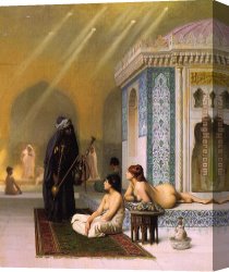 Jean-honore Fragonard Canvas Paintings - The Harem Bath by Jean-Leon Gerome