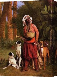 Jean-leon Canvas Paintings - The Negro Master of the Hounds by Jean-Leon Gerome