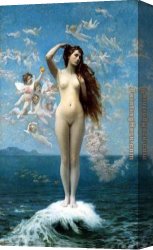 Vulcan Presenting Venus with Arms for Aeneas Canvas Paintings - Venus Rising by Jean-Leon Gerome