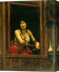 The Open Window Canvas Paintings - Woman at Her Window by Jean-Leon Gerome