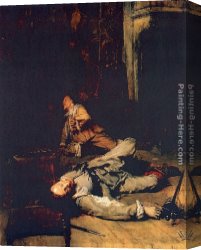 An Interesting Game Canvas Paintings - The End of the Game of Cards by Jean-Louis Ernest Meissonier