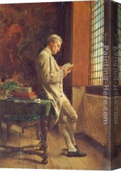 Reader Canvas Paintings - The Reader in White by Jean-Louis Ernest Meissonier
