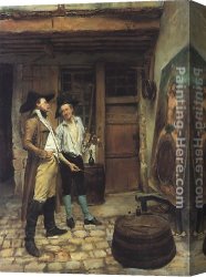 Sign Canvas Paintings - The Sign Painter by Jean-Louis Ernest Meissonier