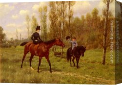 The Sledge Ride Canvas Paintings - The Morning Ride by Jean Richard Goubie