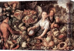 Vegetables Canvas Paintings - The Vegetable Market by Joachim Beuckelaer