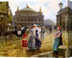April in Paris Canvas Paintings - L'opera, Paris by Joaquin Pallares Y Allustante