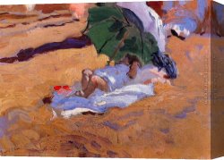 Siesta Canvas Paintings - Child's Siesta by Joaquin Sorolla y Bastida
