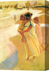 Port of Valencia Canvas Paintings - Going for a Swim Valencia by Joaquin Sorolla y Bastida