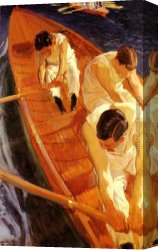 Joaquin Sorolla Y Bastida Canvas Paintings - In the Rowing Boat Zarauz by Joaquin Sorolla y Bastida