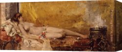 Cattle And Sheep Resting Canvas Paintings - Resting Bacchante by Joaquin Sorolla y Bastida