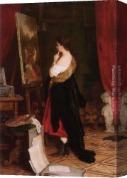 Johann Canvas Paintings - Admiring The Picture by Johann Georg Meyer von Bremen