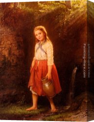 Johann Canvas Paintings - Madchen Mit Wasserkrug by Johann Georg Meyer von Bremen