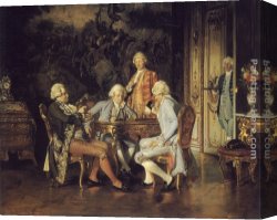 Johann Canvas Paintings - The Chess Players by Johann Hamza