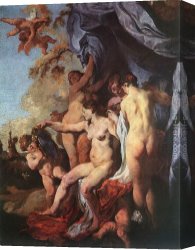 Johann Canvas Paintings - Venus in front of the Mirror by Johann Liss