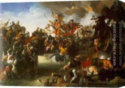 Johann Canvas Paintings - The Attack of Zrinyi by Johann Peter Krafft