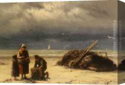 End of a Perfect Day Canvas Paintings - End of the Day by Johannes Hermanus Koekkoek