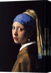 Johannes Vermeer Canvas Paintings - girl with the pearl earring by Johannes Vermeer