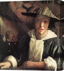 Johannes Vermeer Canvas Paintings - Young Girl with a Flute by Johannes Vermeer