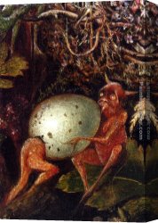 Nest Canvas Paintings - Fairies In A Bird's Nest (detail 2) by John Anster Fitzgerald