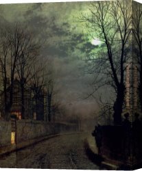 John Atkinson Grimshaw Canvas Paintings - A Lane In Headingley Leeds by John Atkinson Grimshaw