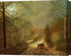 Blacksmith at His Forge Canvas Paintings - Forge Valley near Scarborough by John Atkinson Grimshaw