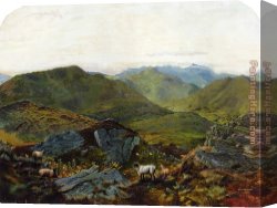 Landscape with a Lake Canvas Paintings - Landscape in the Lake District by John Atkinson Grimshaw