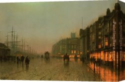 John Atkinson Grimshaw Canvas Paintings - Liverpool from Wapping by John Atkinson Grimshaw
