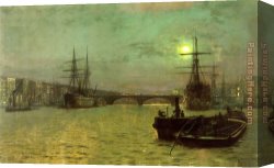 London Canvas Paintings - London Bridge by John Atkinson Grimshaw